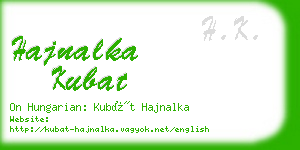 hajnalka kubat business card